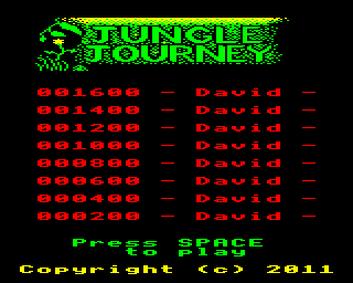 The title screen for Jungle Journey as it currently stands.