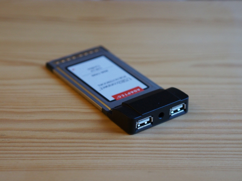 An Adaptec USB2connect for notebooks card
