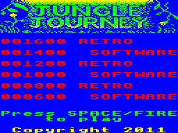 Jungle Journey: Highscore table, Posted: 14:14, 27 Sept 2012