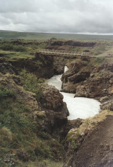 Bridge over the ravine at Barnafoss