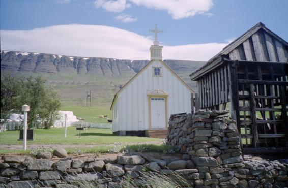 Church at Mruvellir with bell-gate