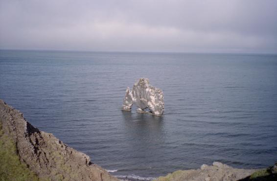 Hvtserkur - a slice of rock standing in the sea
