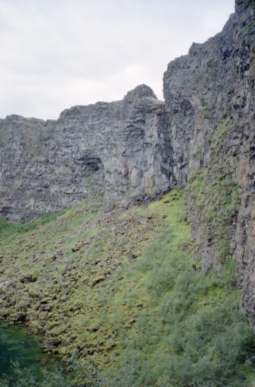 A view across the valley floor inside sbyrgi