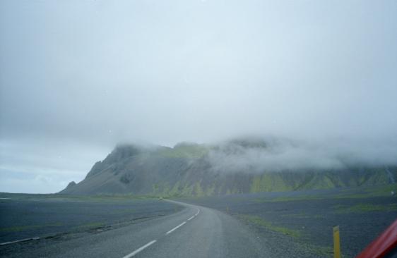 Mountains and the road across the plains