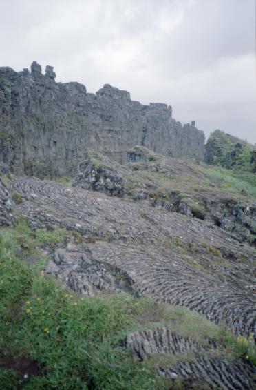 Strange rock formations and the cliffs defining the site